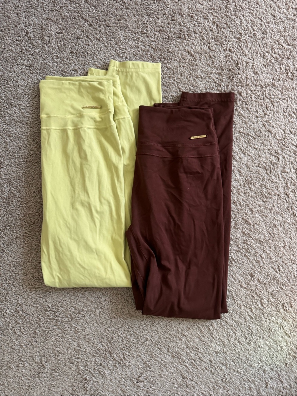 Gymshark x Whitney Leggings - Yellow and Brown